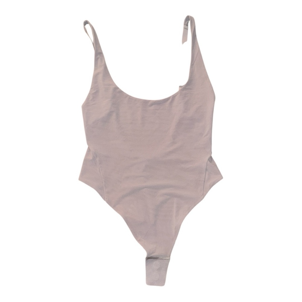 Lululemon Wundermost Nulu Mesh Scoop Back Thong Bodysuit Mauve Grey L / 10 NWT - Picture 4 of 6